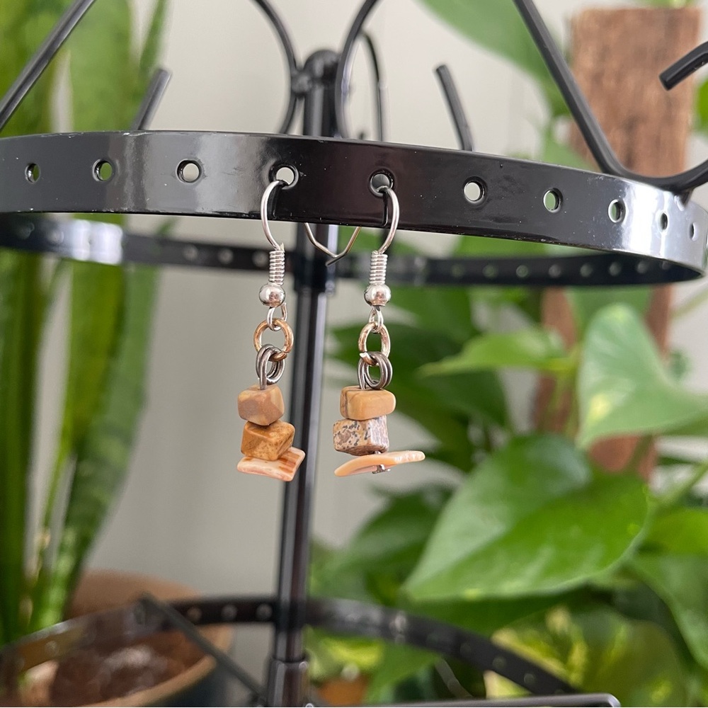 Handmade Stone Bead Earrings